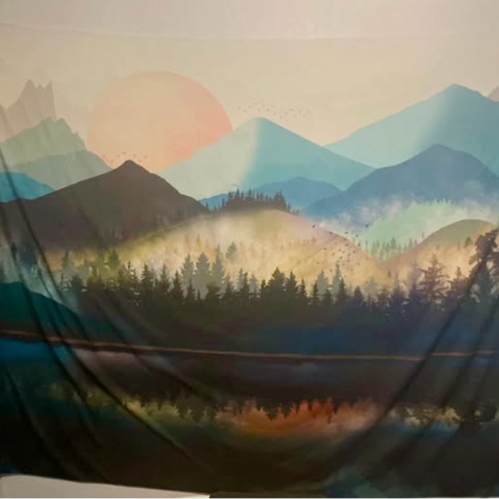 Scenic Mountain Tapestry Wall Art